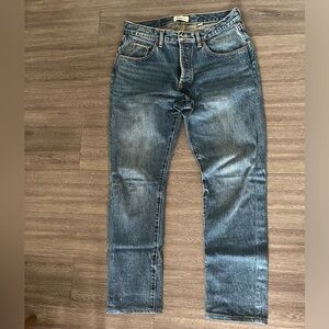Taylor Stitch Straight-Leg Jeans in Faded Blue Denim
